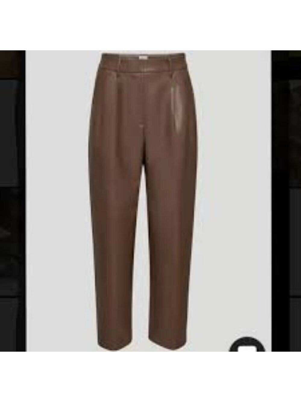 NWT Aritzia Wilfred Carrot Caramelized Walnut Faux Leather Pants Size 4